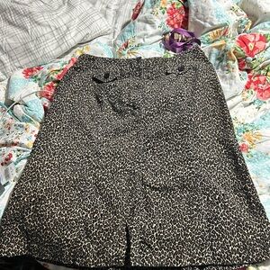 Talbots Black and White Pencil Skirt Knee-Length Casual